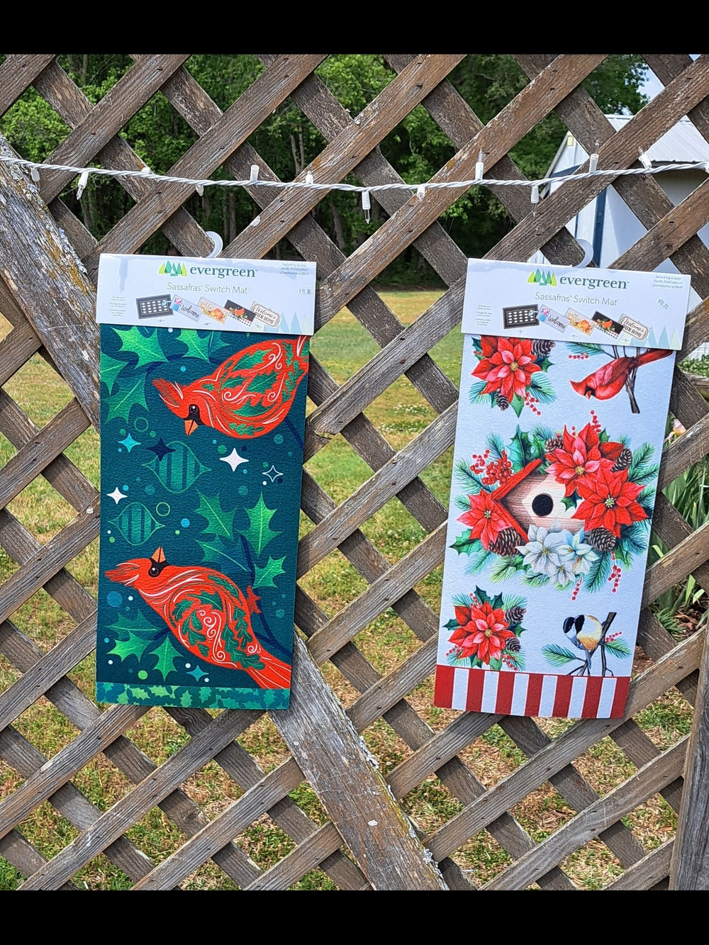 Evergreen Holiday Switch Mat - Red Cardinals on Green